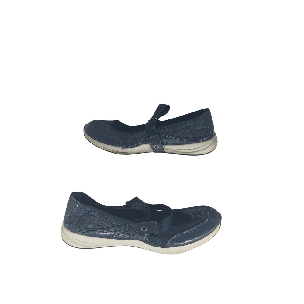 Lands' End Mary Jane Sneaker 9.5 B Navy Blue Sporty Casual Comfort Walking Flat